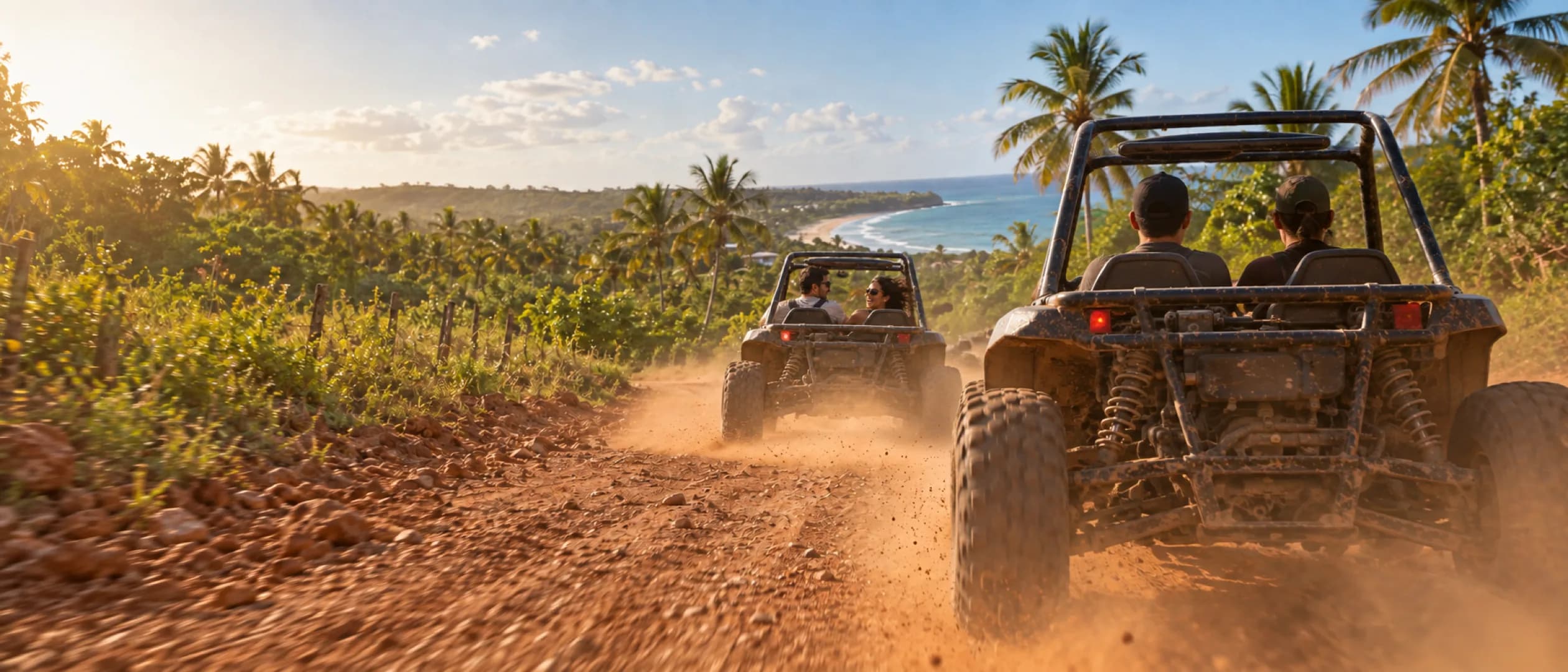 Buggies en ruta de tierra hacia Playa Macao