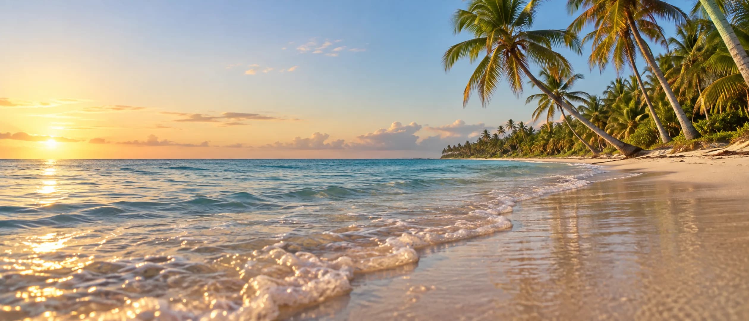 Costa de Punta Cana al amanecer, sin personas